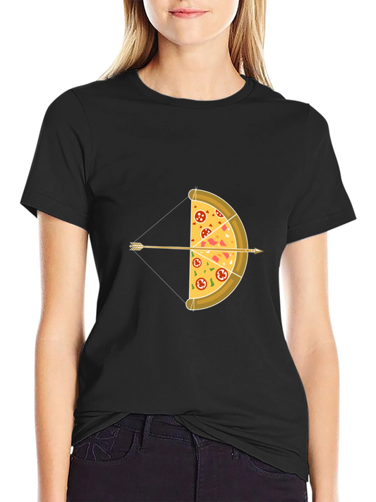 Pizza Archer T-Shirt - Novelty Bow and Arrow Tee