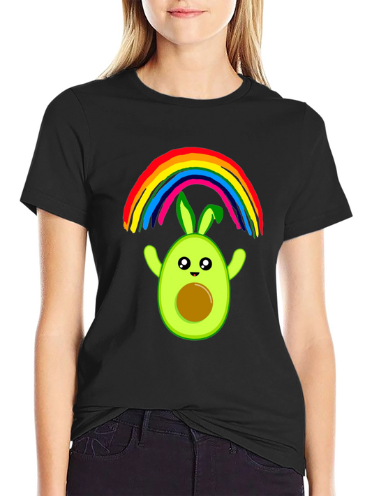 Avocado Bunny Rainbow Graphic Tee