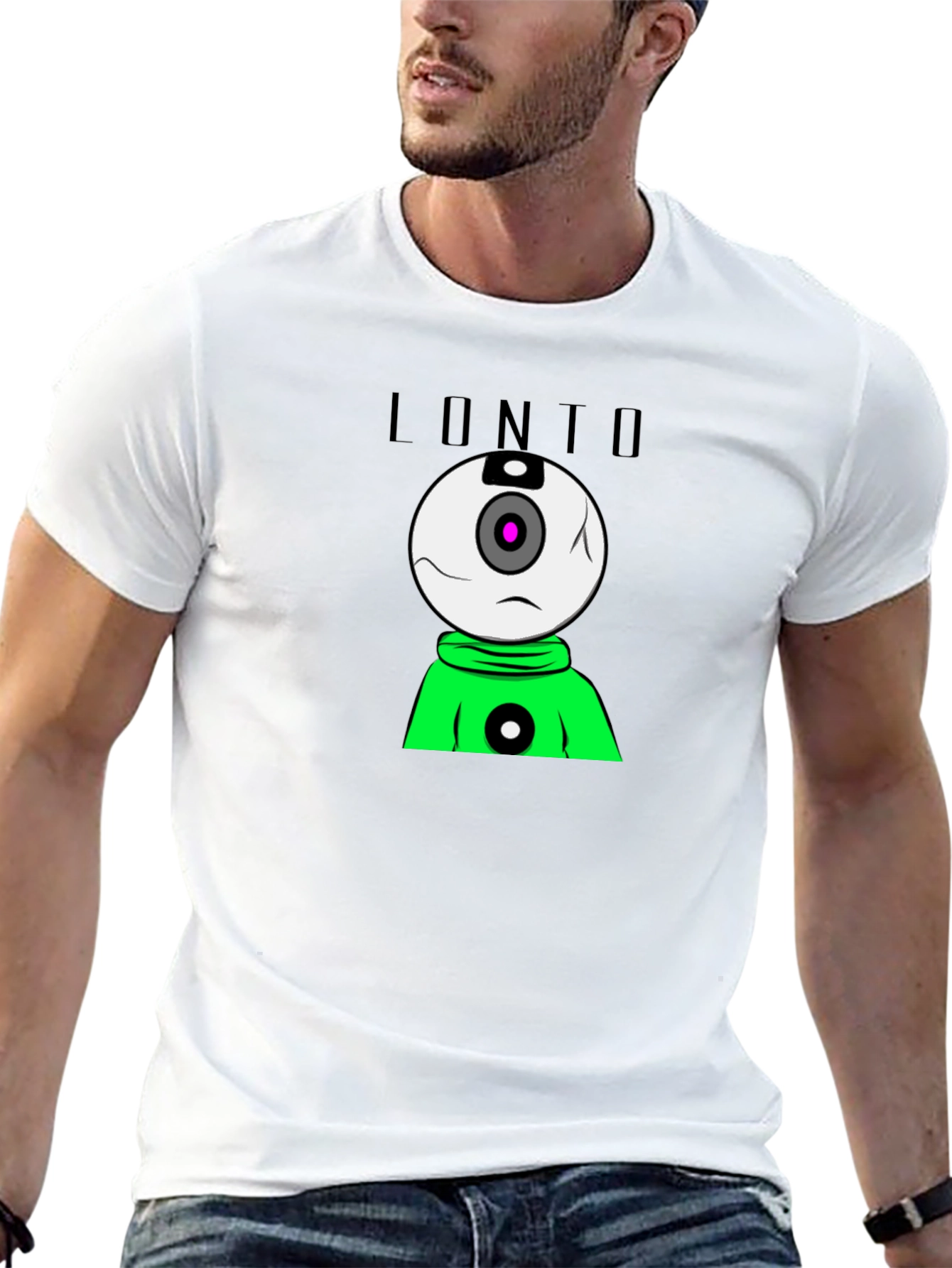 Lonto Graphic T-Shirt - Black Crew Neck Tee