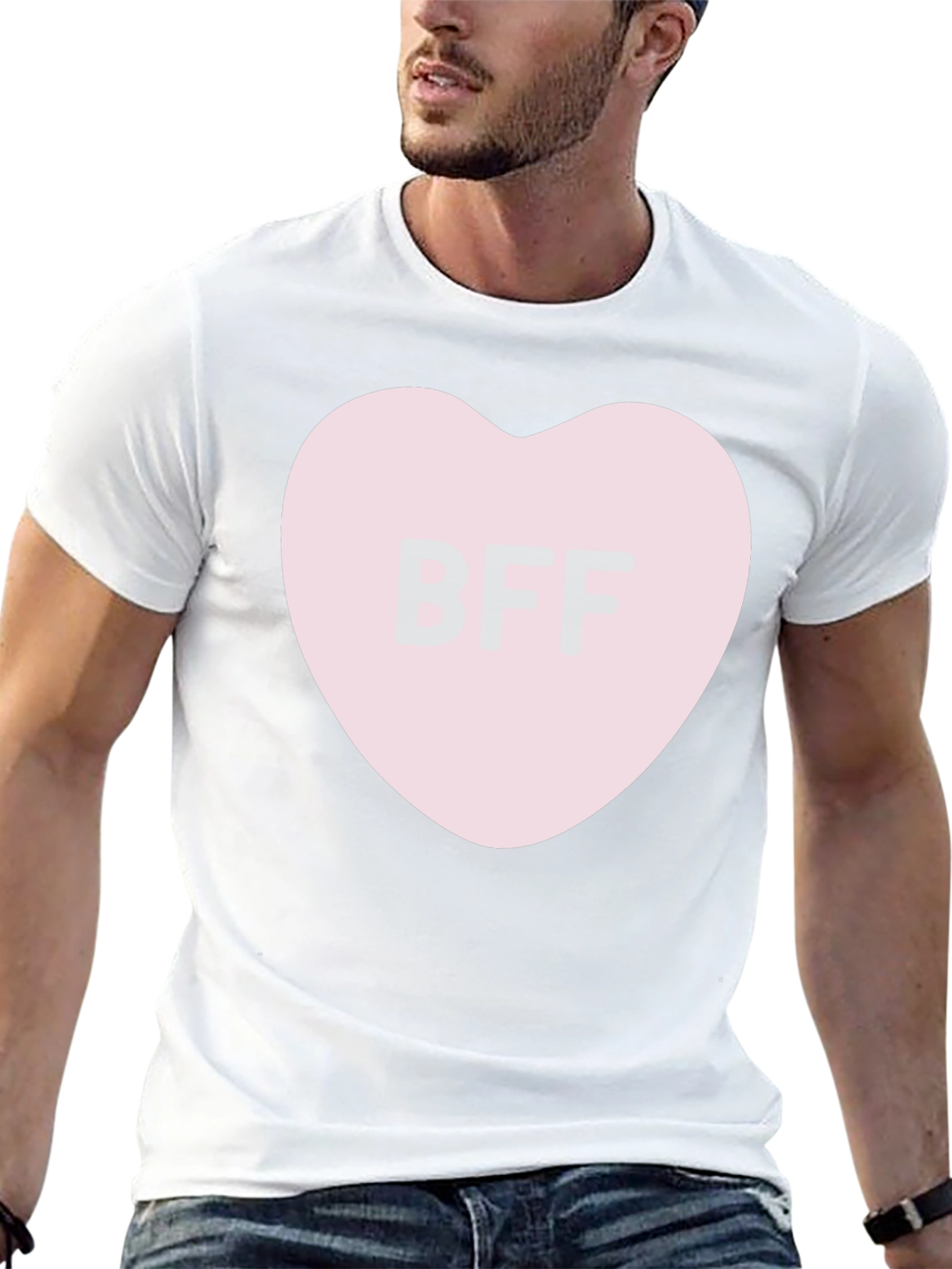 BFF Heart Graphic Black T-Shirt