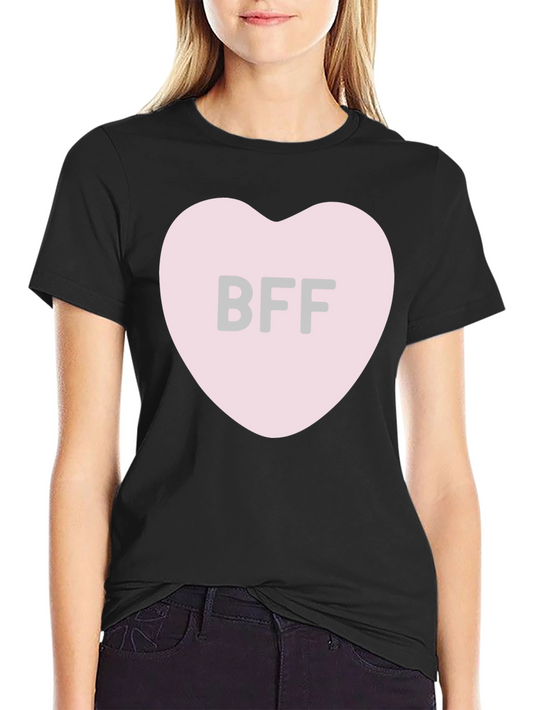 BFF Heart Graphic Black T-Shirt