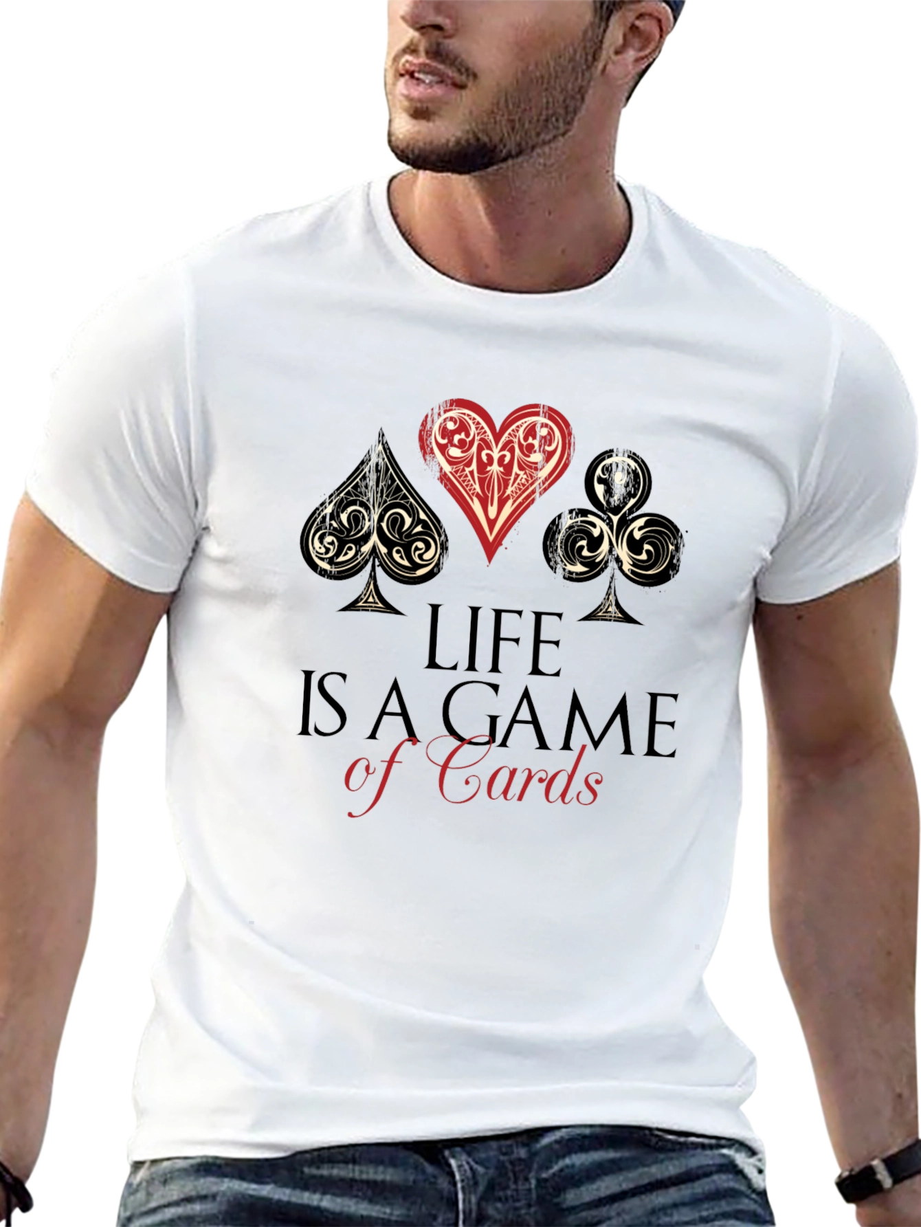 Life is a Game of Cards Black Graphic Tee