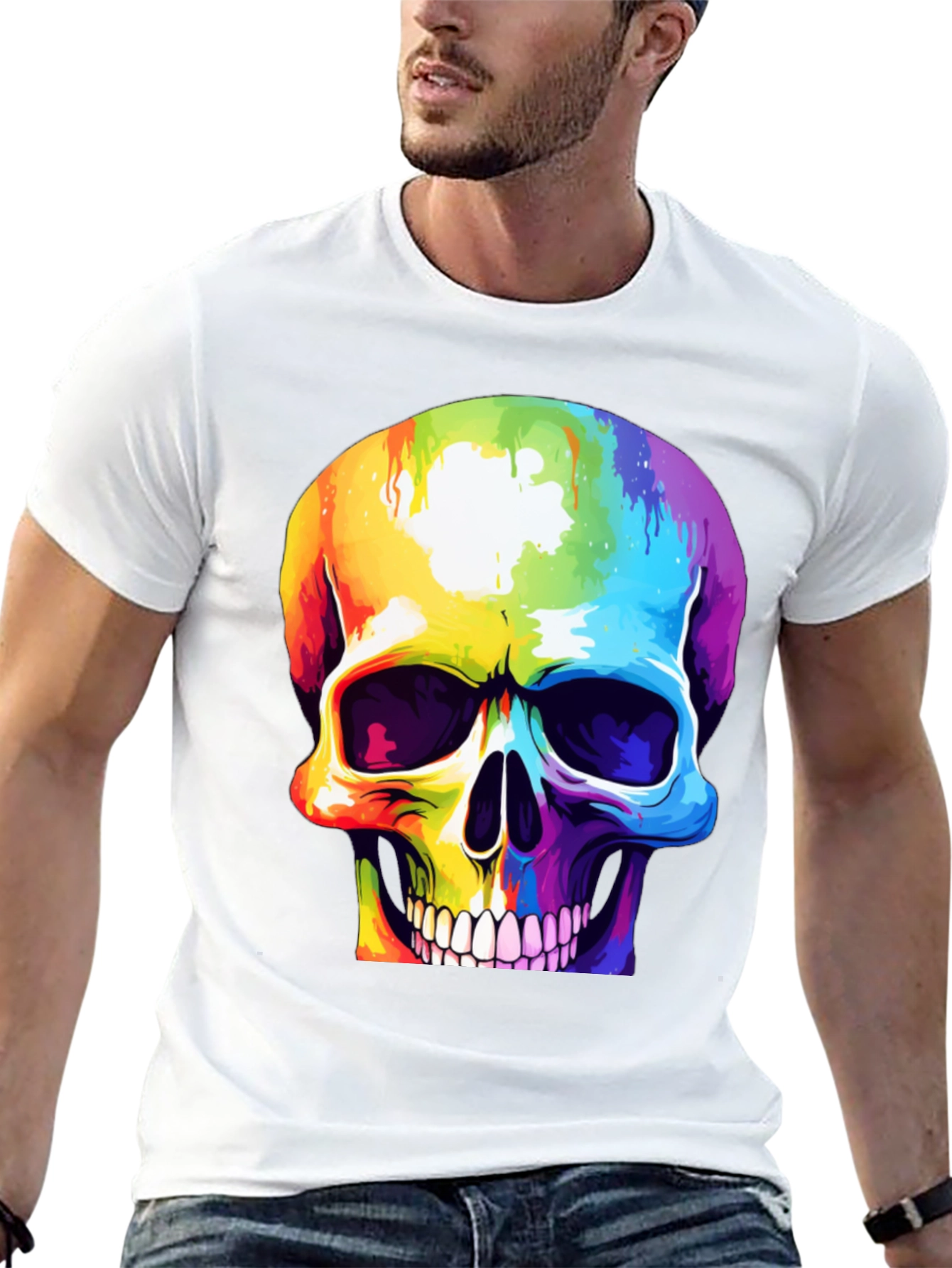 Rainbow Skull Graphic Tee