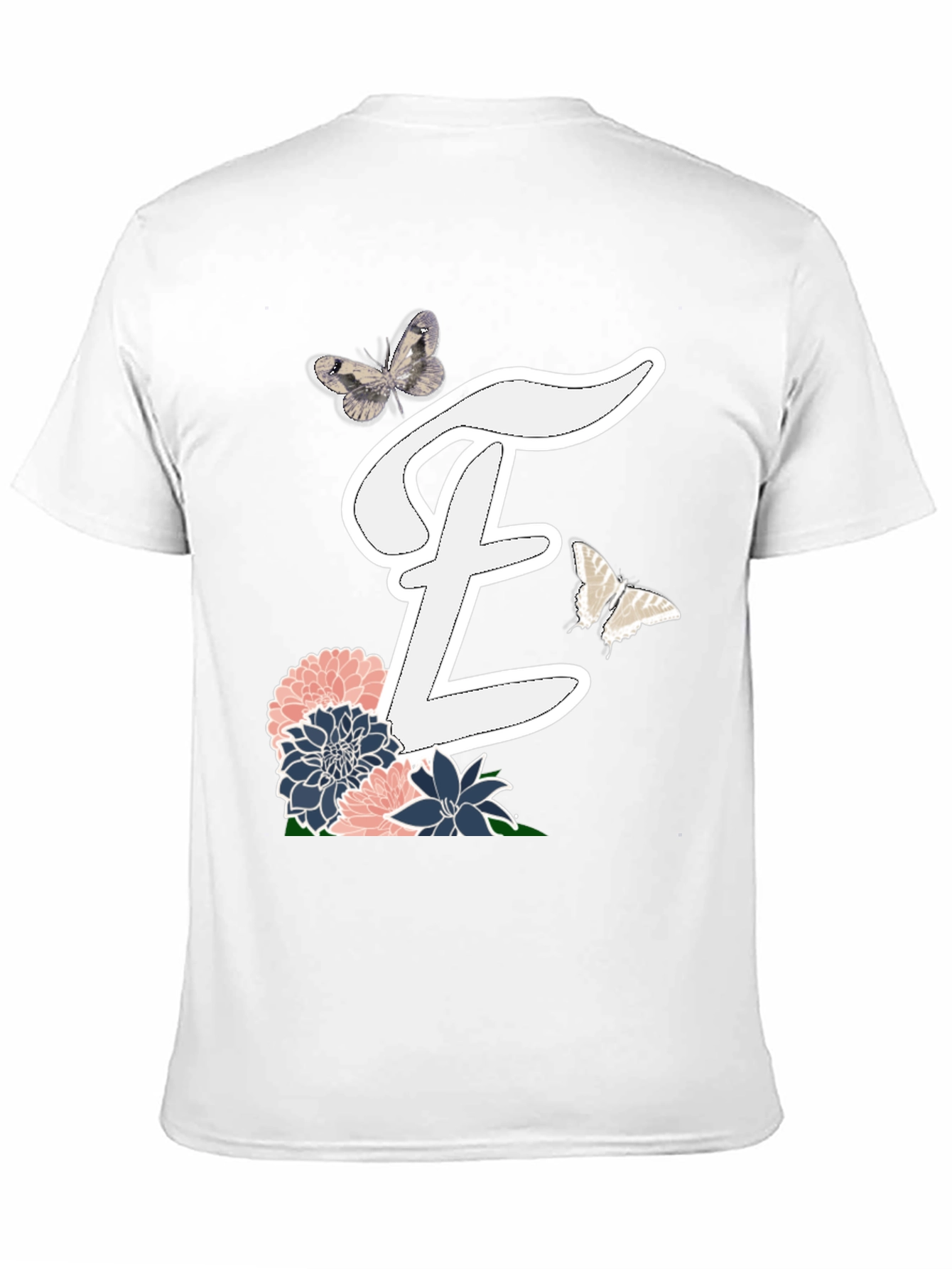 Floral Initial T-Shirt: E is for Elegant