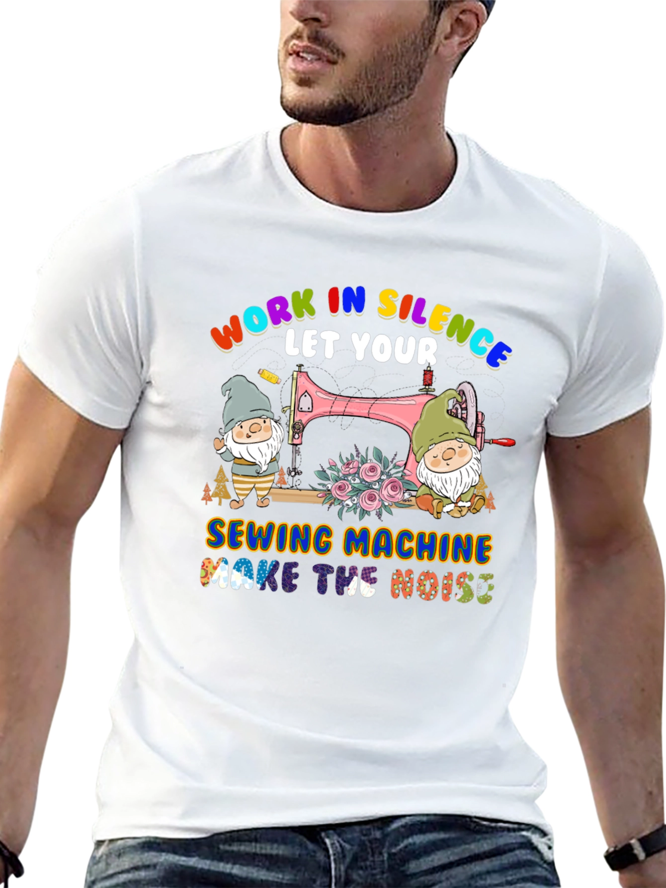 Work in Silence Sewing Machine T-Shirt