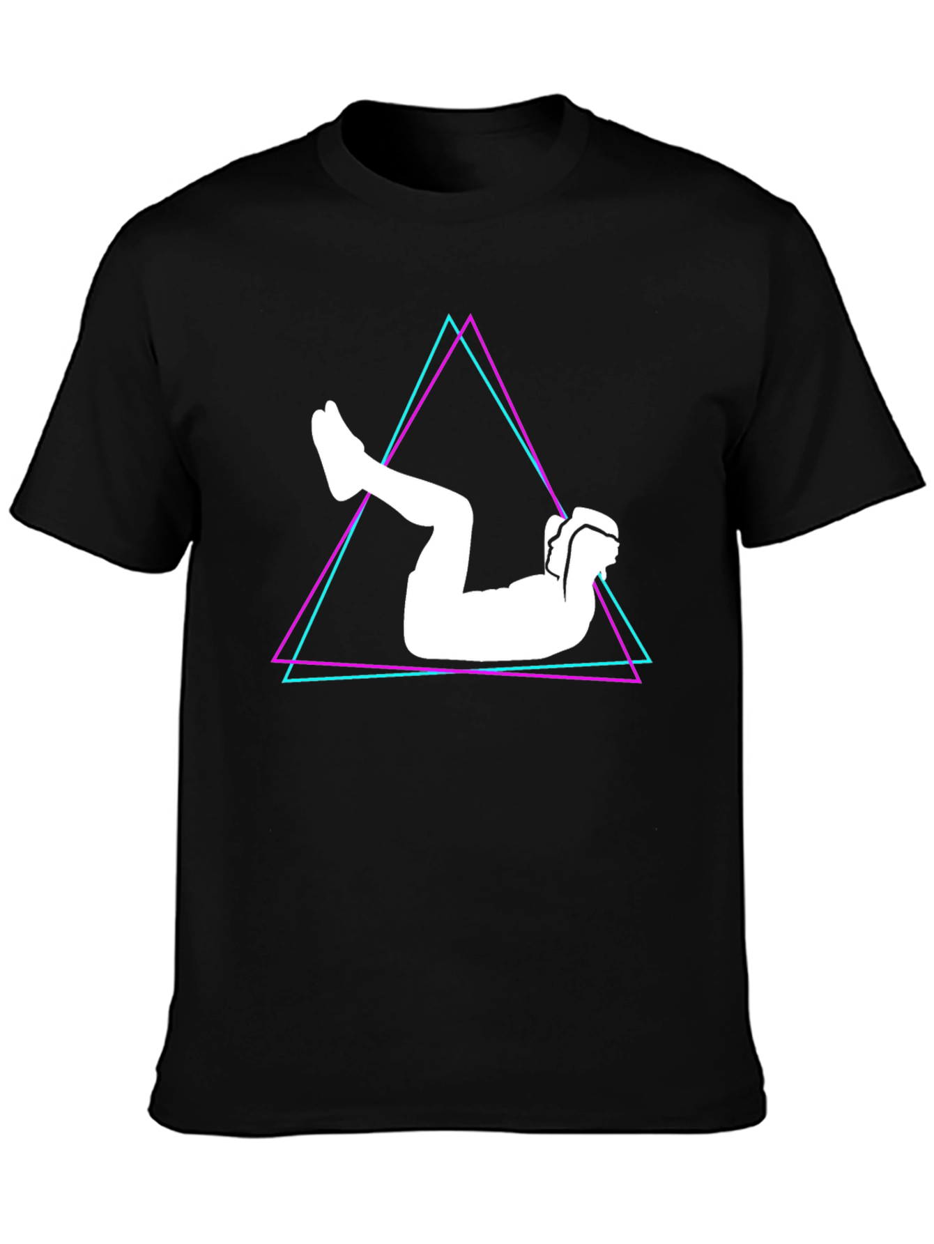 Geometric Abs Workout Black T-Shirt
