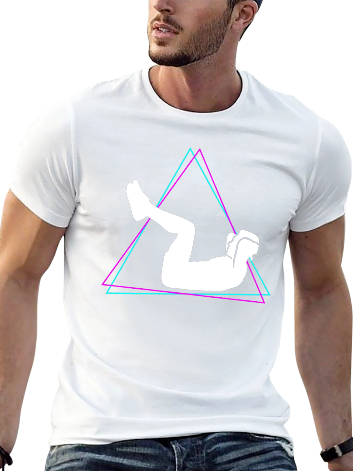 Geometric Abs Workout Black T-Shirt