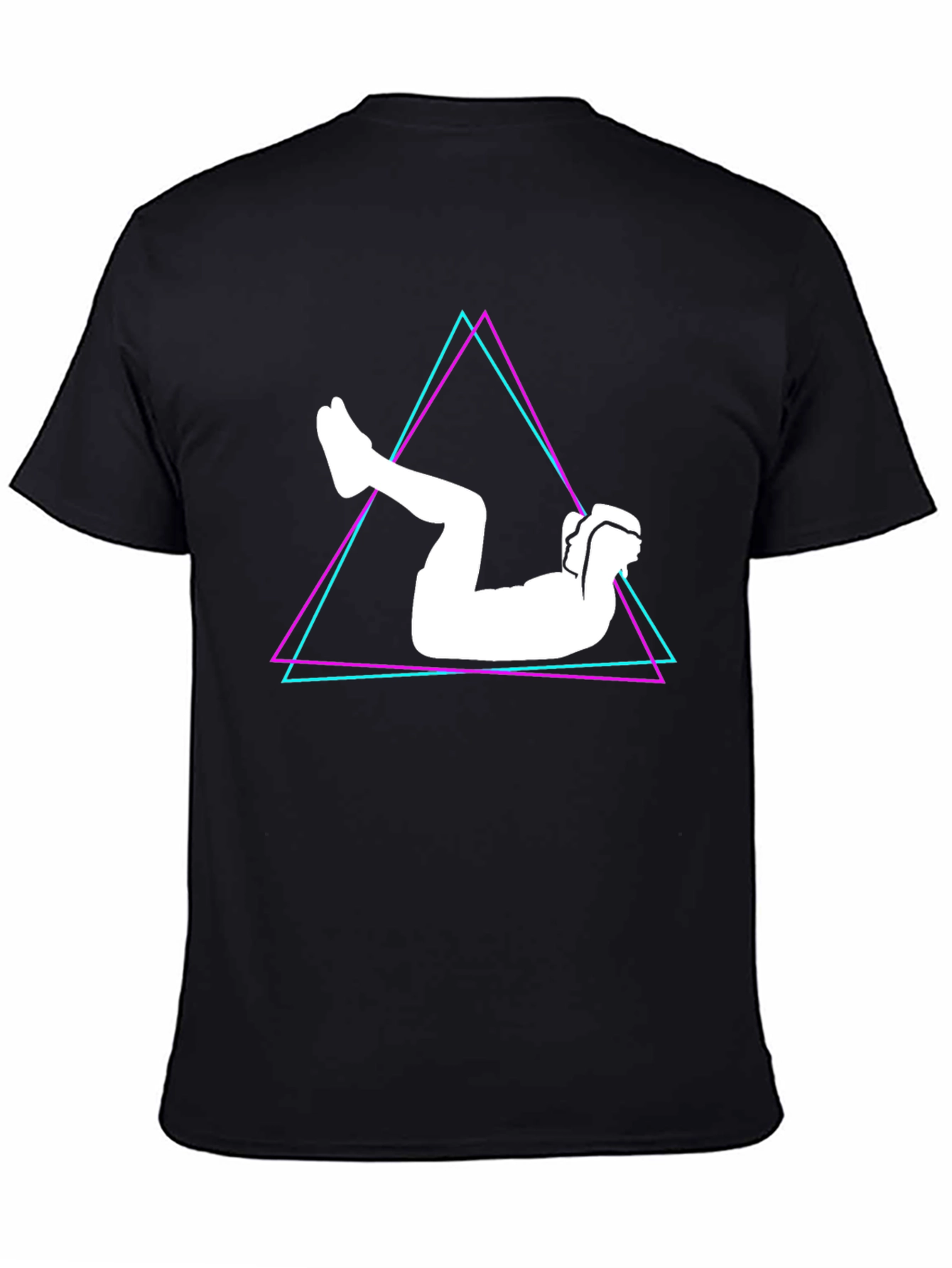 Geometric Abs Workout Black T-Shirt