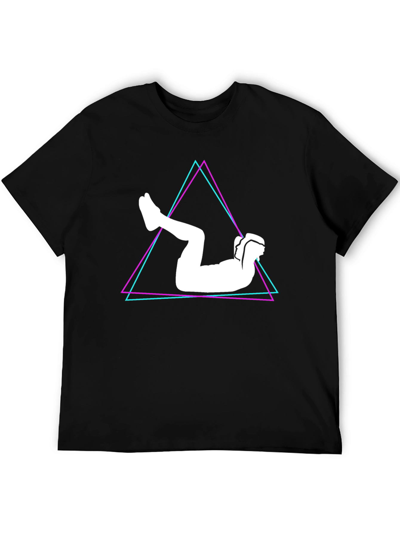 Geometric Abs Workout Black T-Shirt