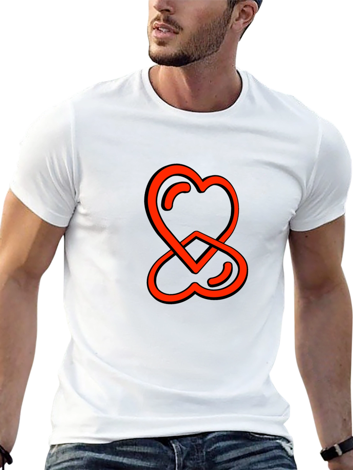 Heart Intertwined Graphic Tee - Stylish Comfort