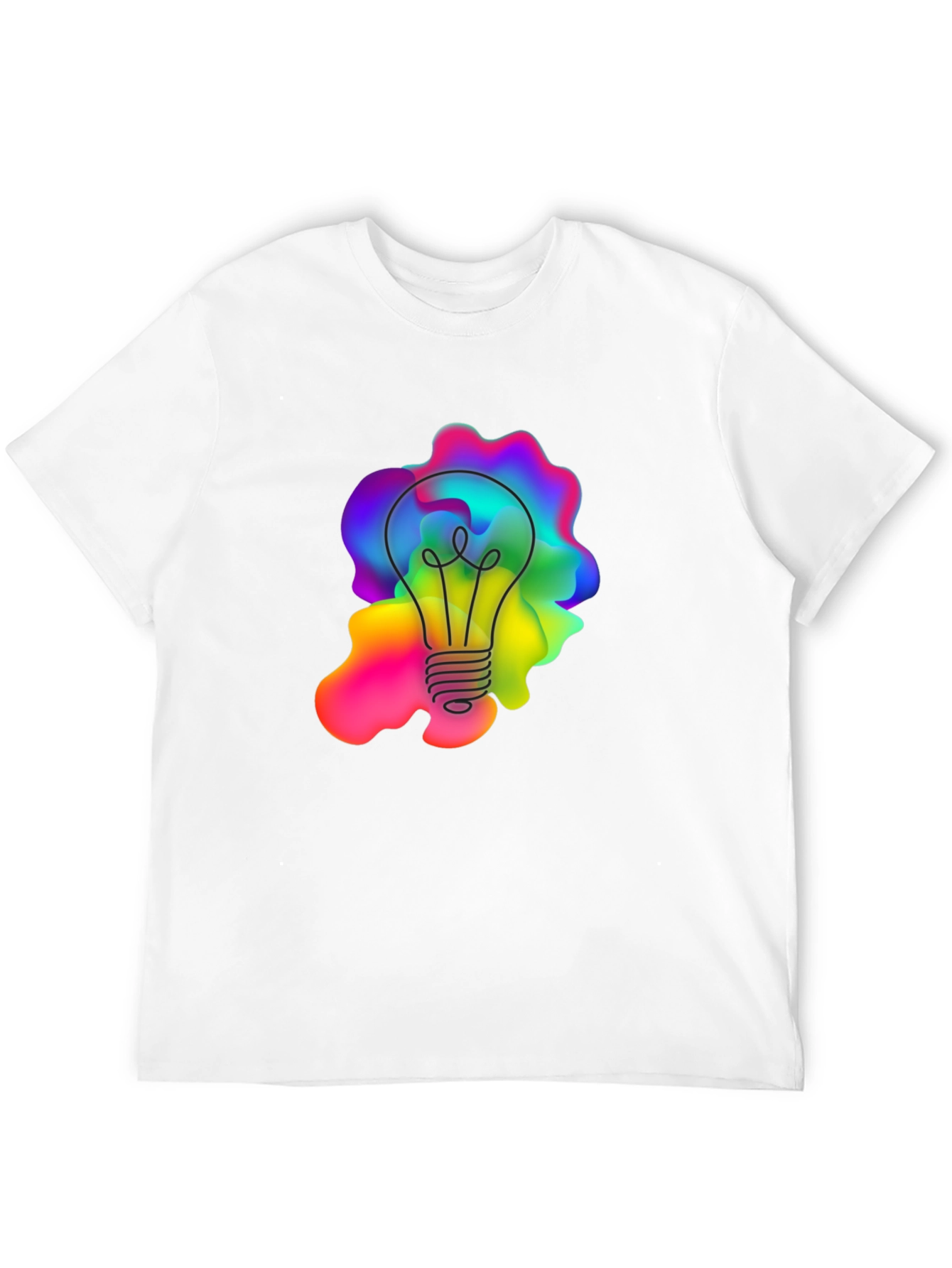 Creative Lightbulb Graphic Tee - Black Cotton Comfort