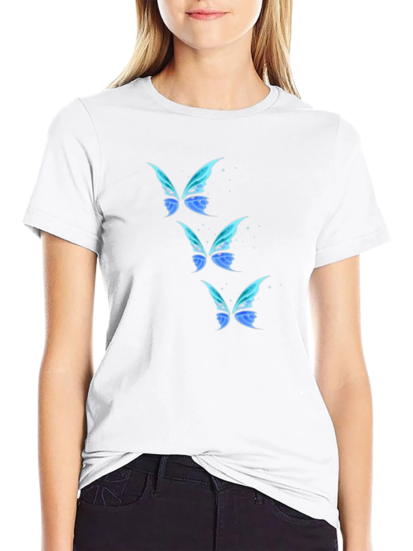 Butterfly Wing Graphic Black T-Shirt