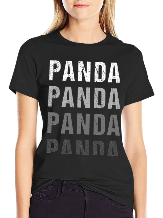 Panda Print Black Graphic Tee