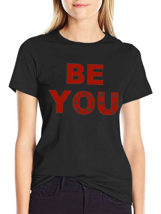 Be You T-Shirt - Black with Red Graphic