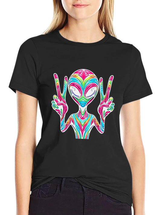 Peace Alien Tee - Retro Space Vibes