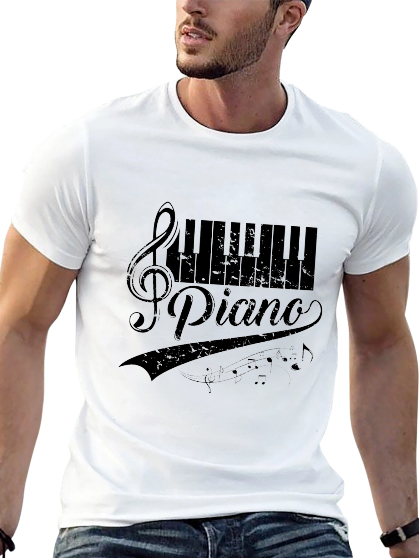 Piano Musical T-Shirt - Black