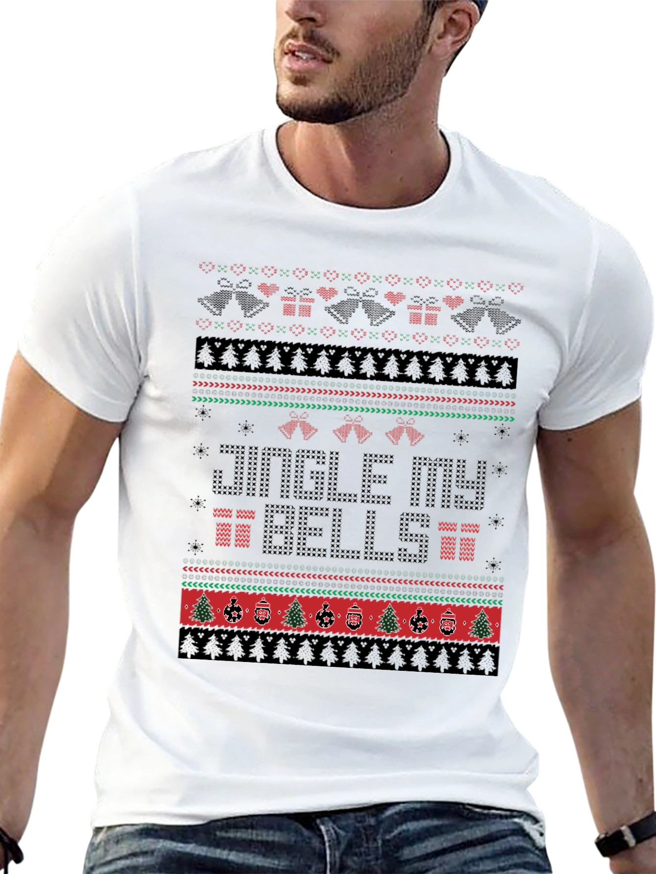 Festive Jingle My Bells Ugly Christmas Sweater T-Shirt