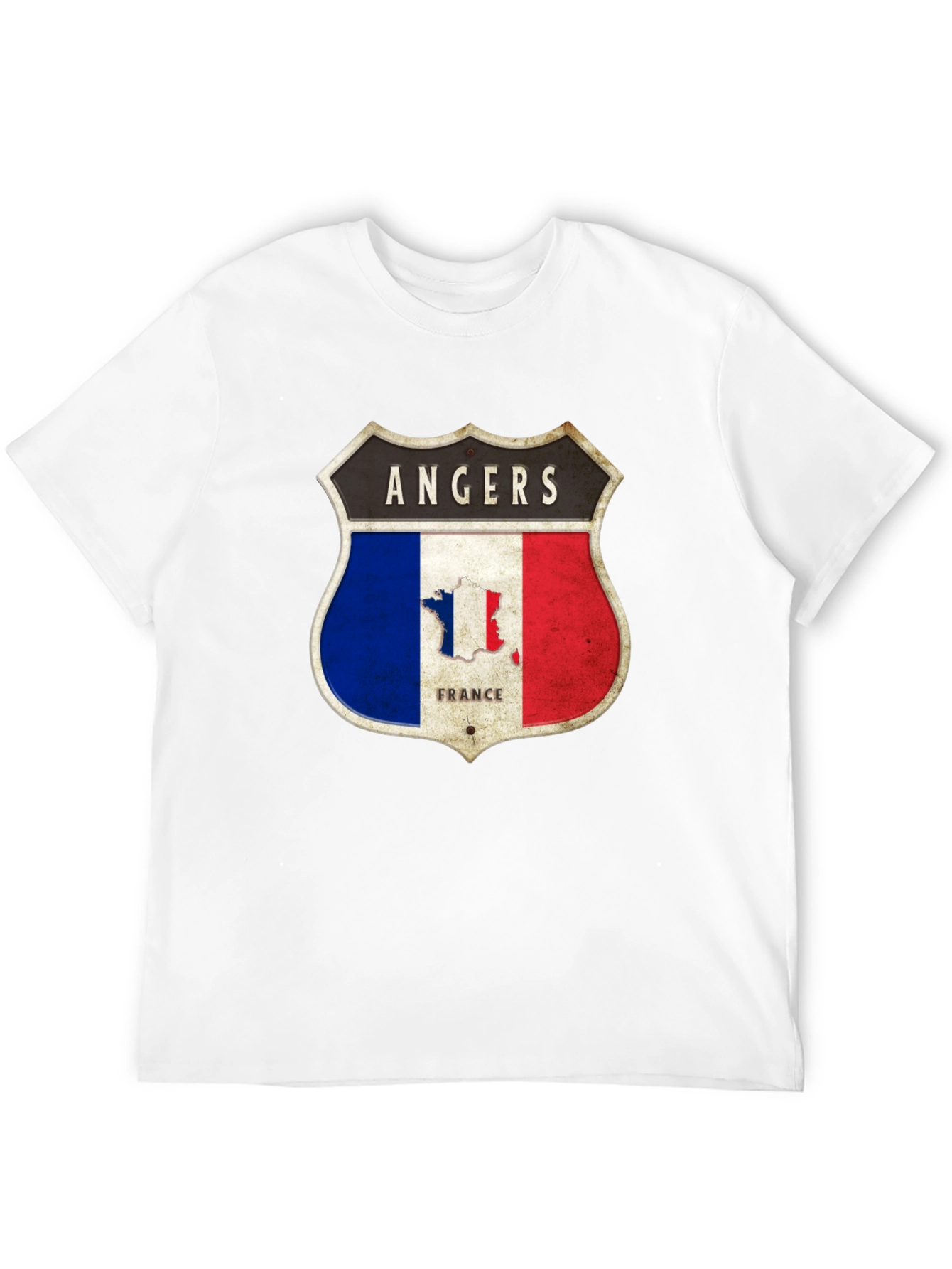 Angers France Flag Shield Graphic Tee