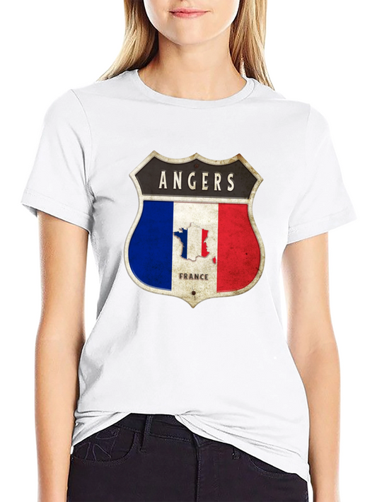 Angers France Flag Shield Graphic Tee