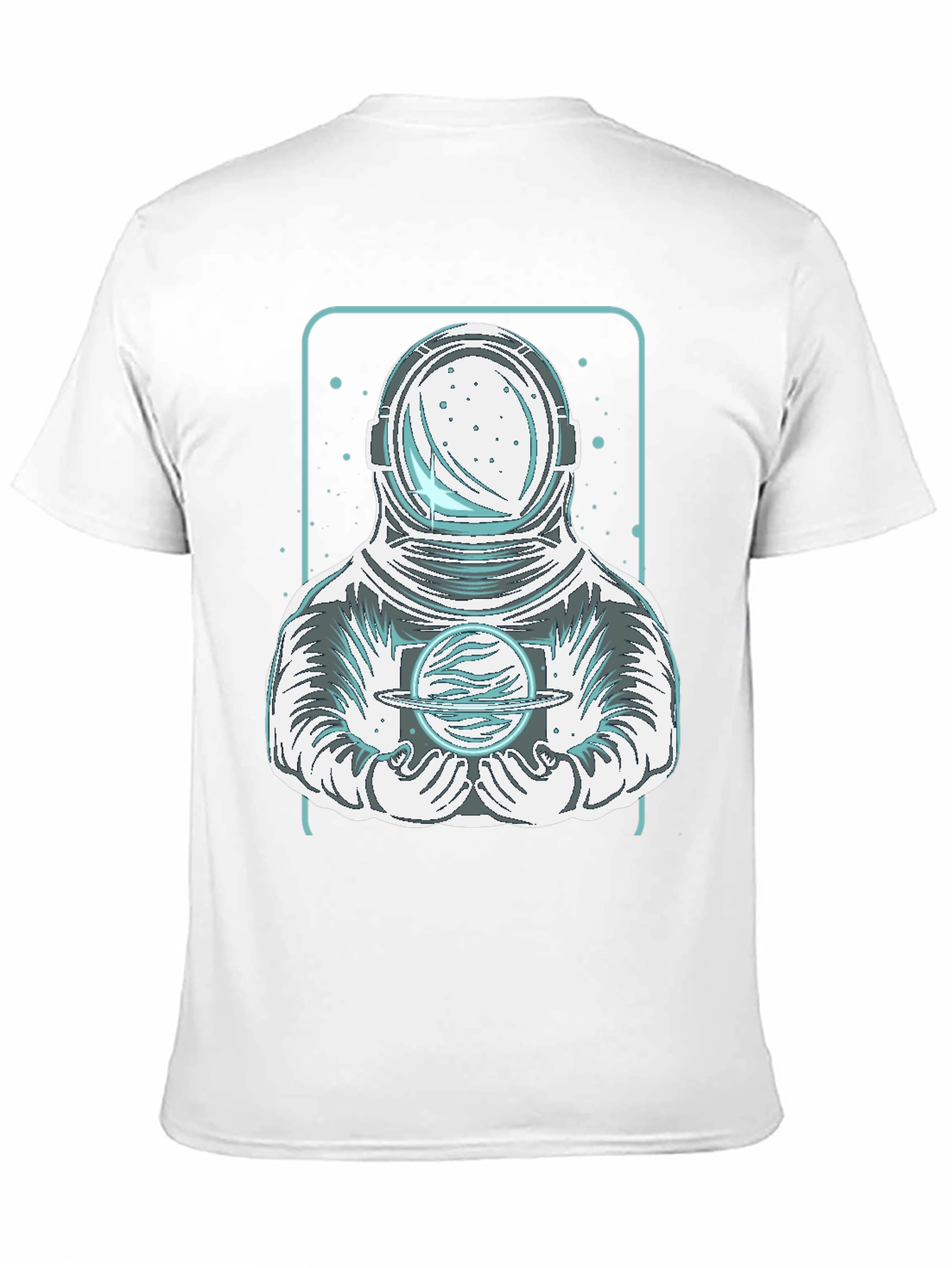 Astronaut Holding Planet Graphic Tee - Black