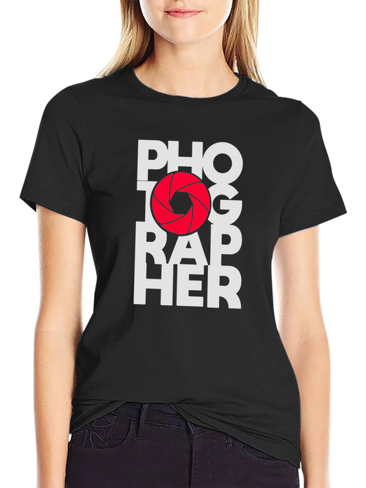 Photographer Graphic Print Black T-Shirt