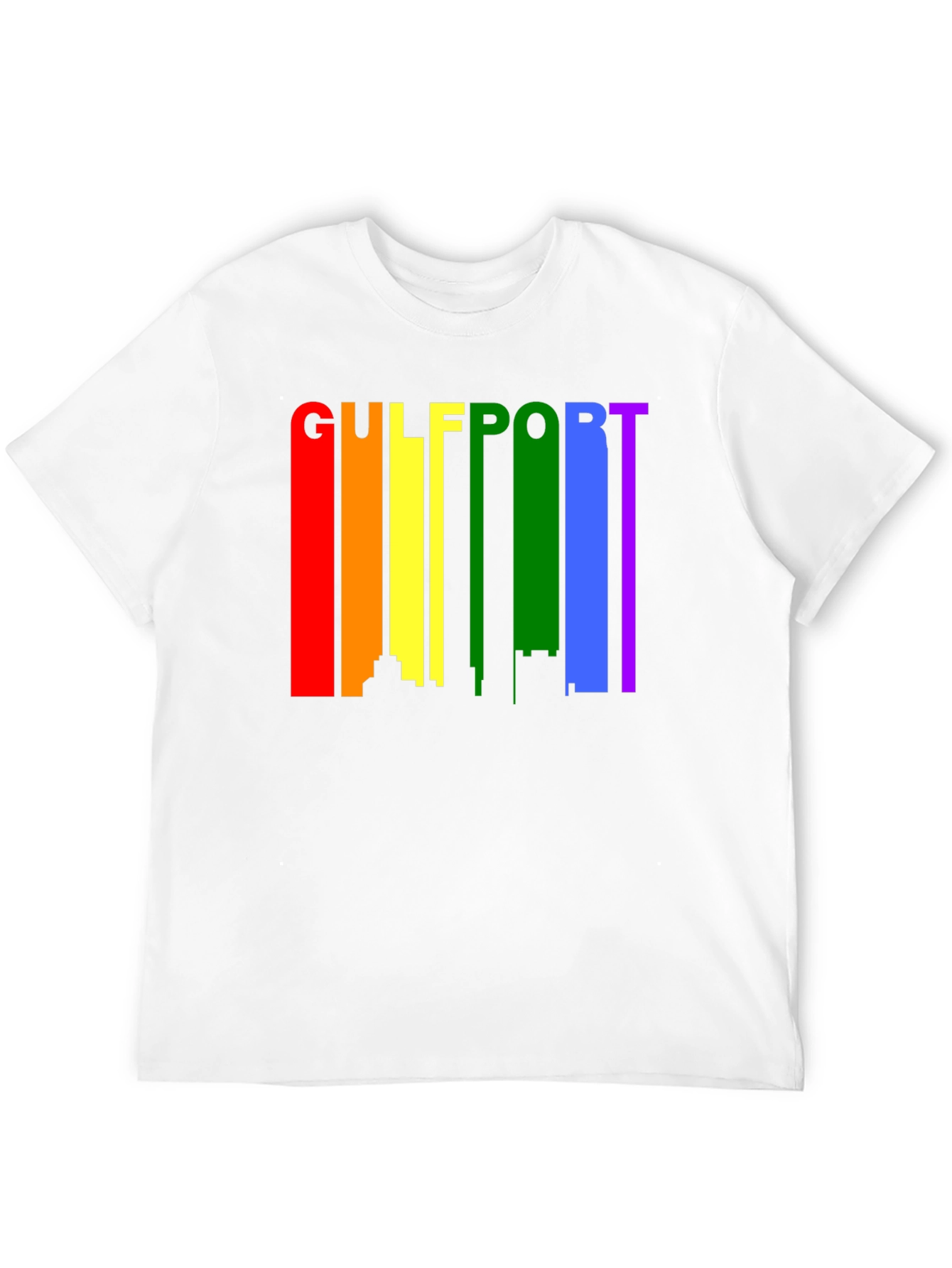 Gulfport Pride T-Shirt - Rainbow Skyline Design