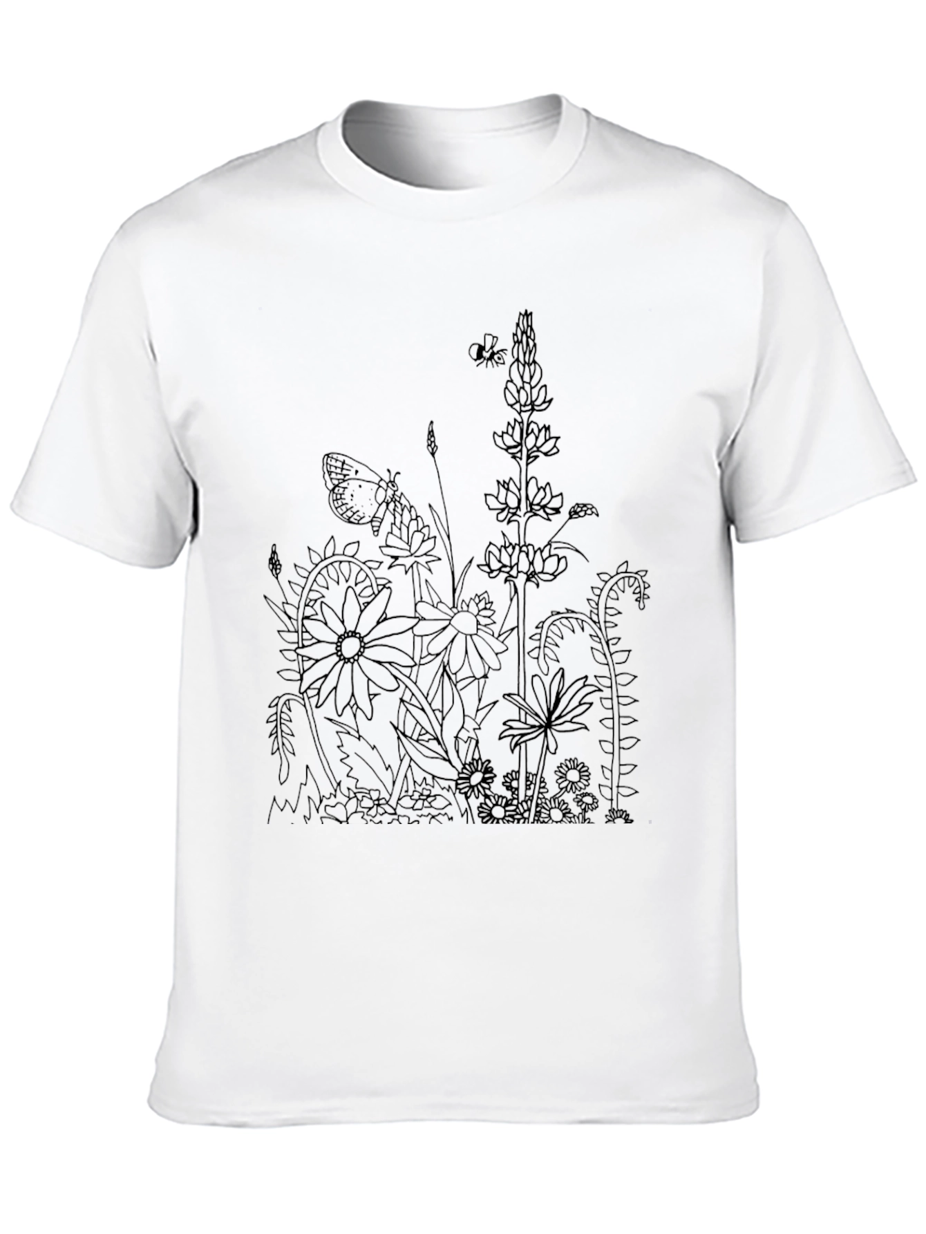 Floral Print Black T-Shirt