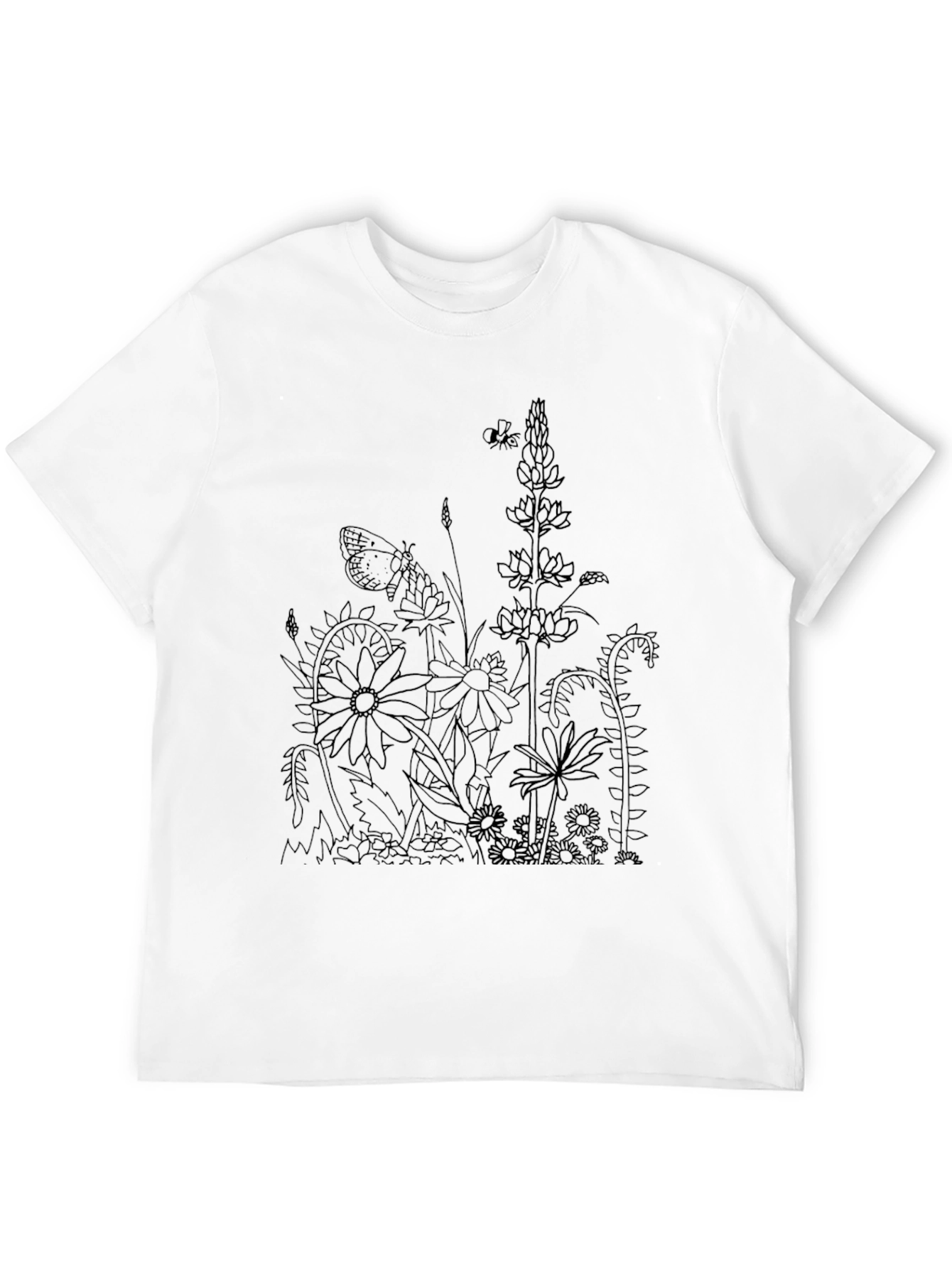 Floral Print Black T-Shirt