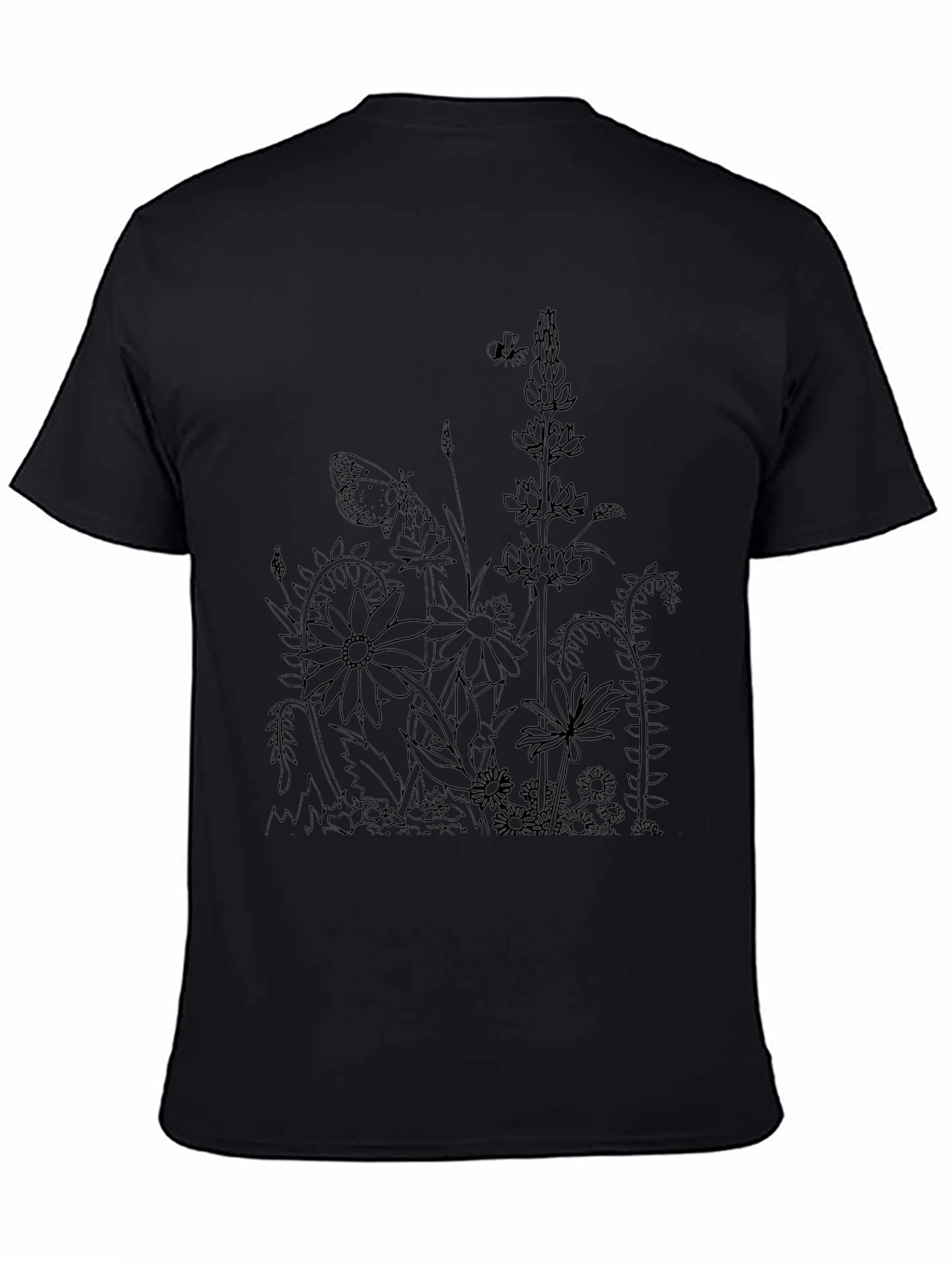 Floral Print Black T-Shirt