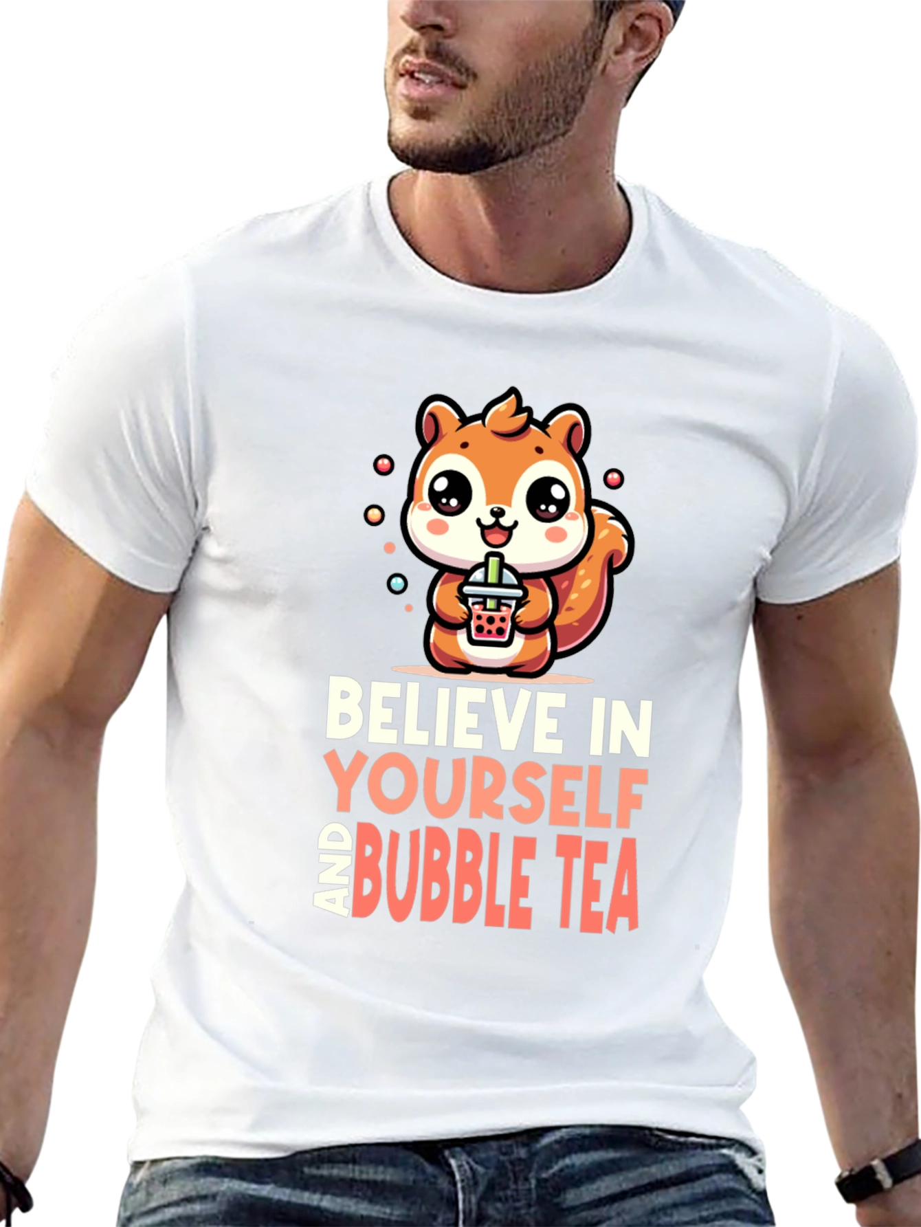 Believe In Yourself & Bubble Tea Black T-Shirt