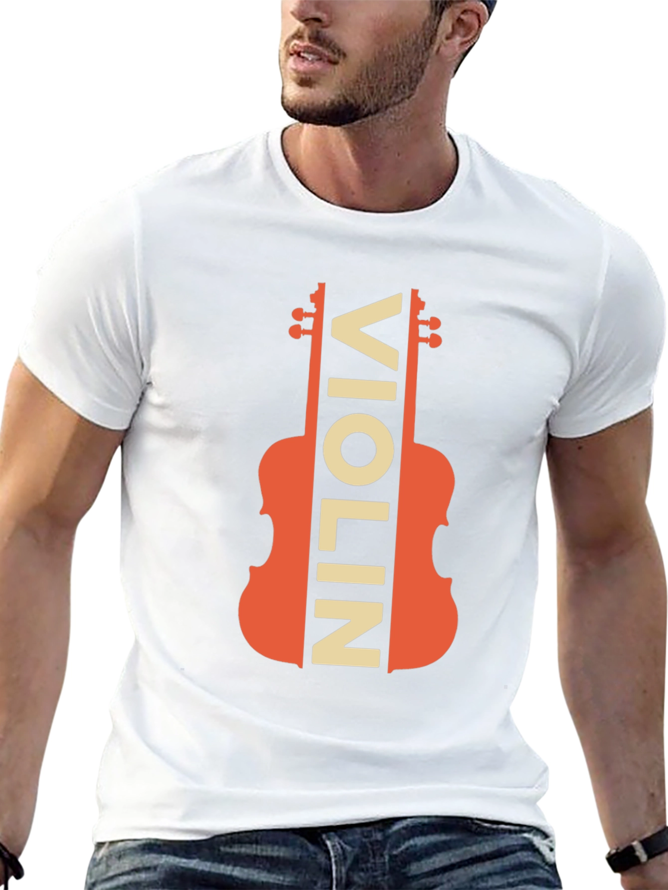 Violin Graphic Tee - Musicians Novelty T-Shirt