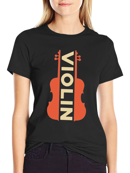 Violin Graphic Tee - Musicians Novelty T-Shirt