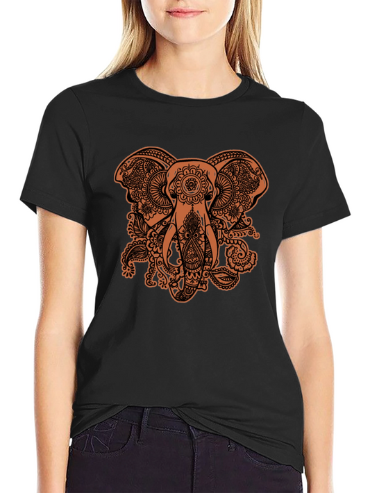 Elephant Paisley Graphic Tee - Black
