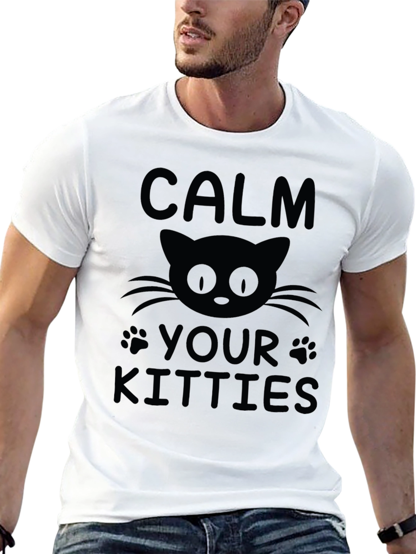Calm Your Kitties Black Graphic Tee