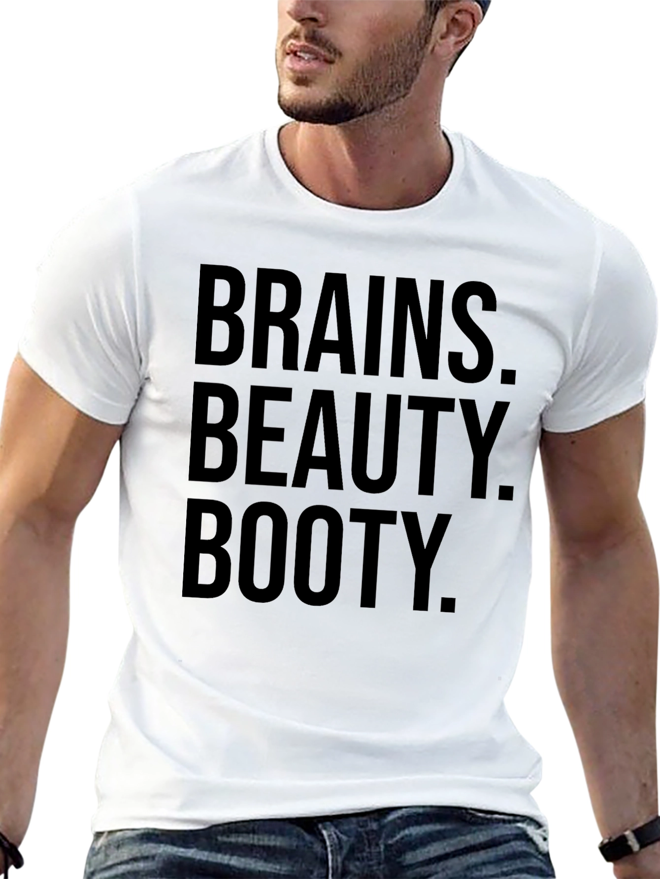 Brains Beauty Booty Graphic T-Shirt