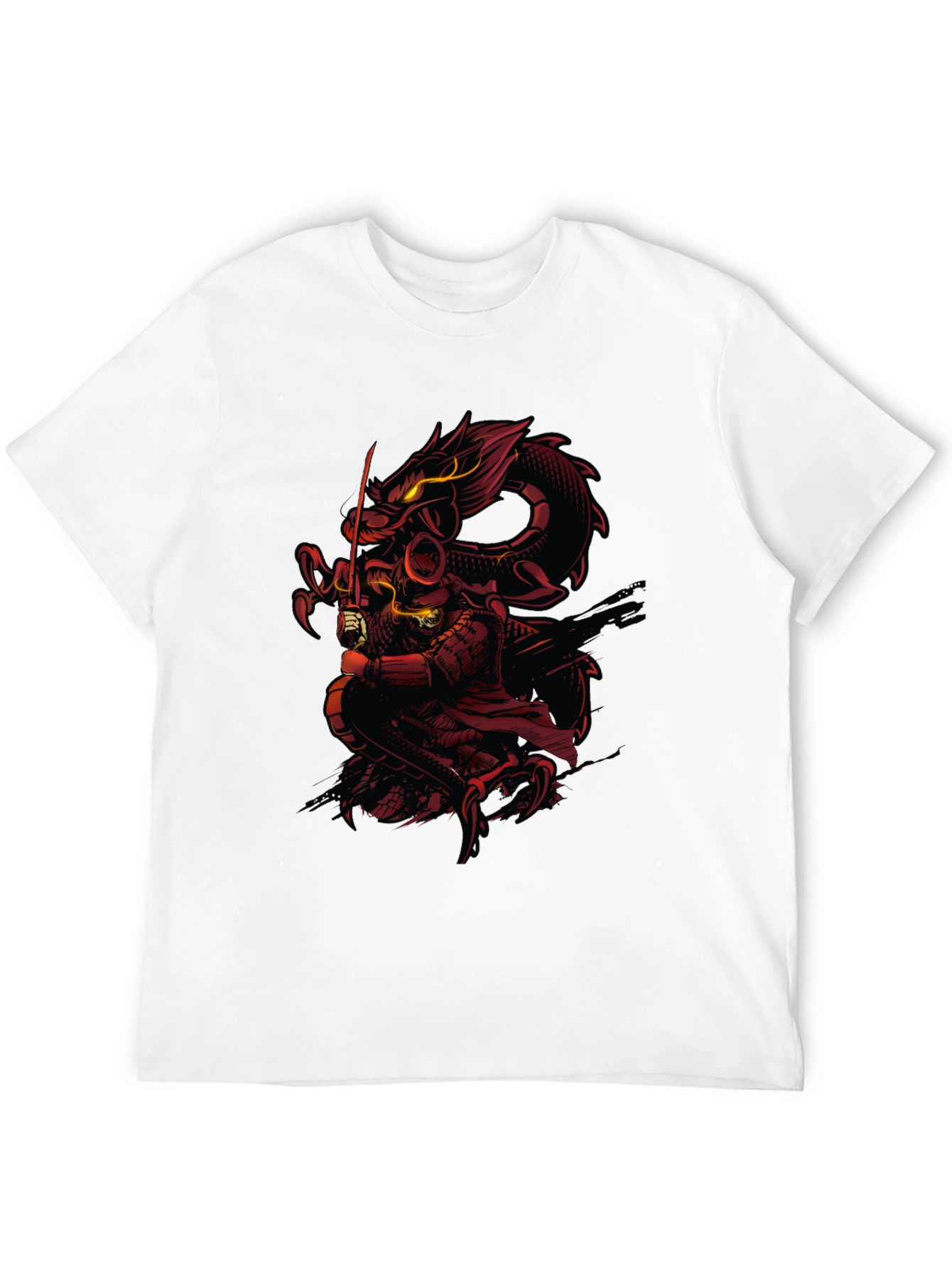 Dragon & Samurai Graphic Tee - Black