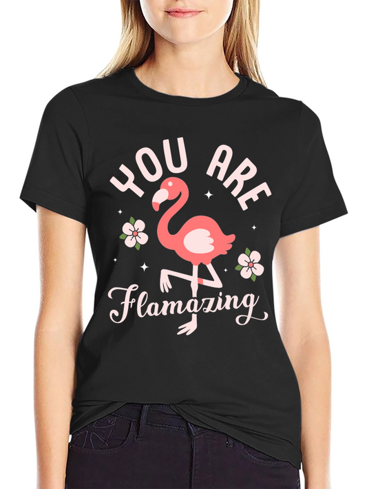 Flamazing Flamingo Graphic T-Shirt - Black Cotton Tee
