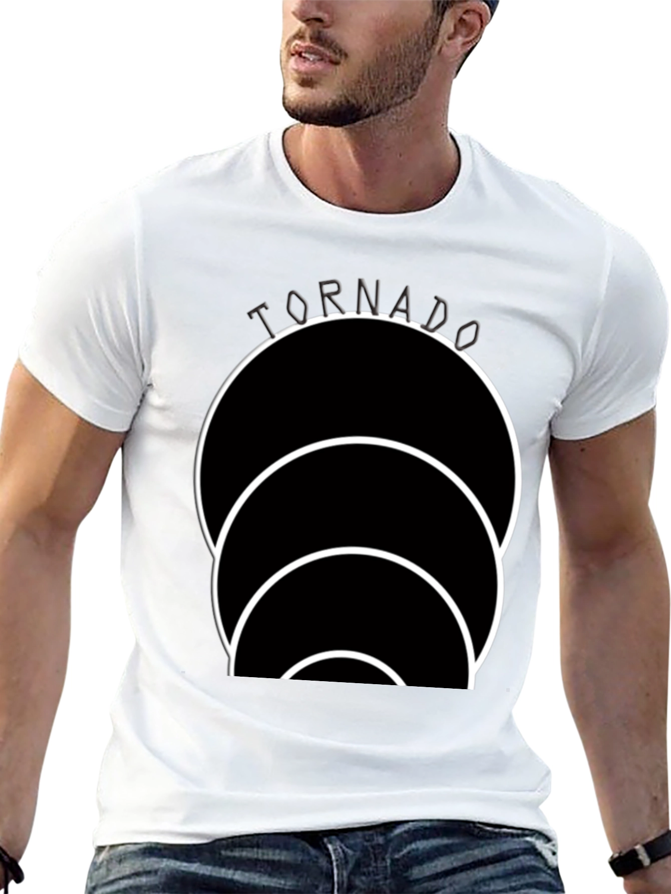 Tornado Circle Graphic Black T-Shirt
