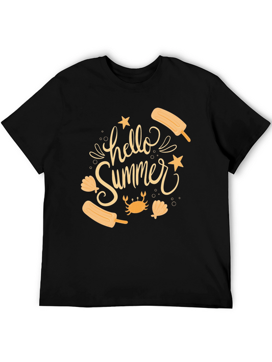 Hello Summer Graphic Tee - Black Casual T-Shirt