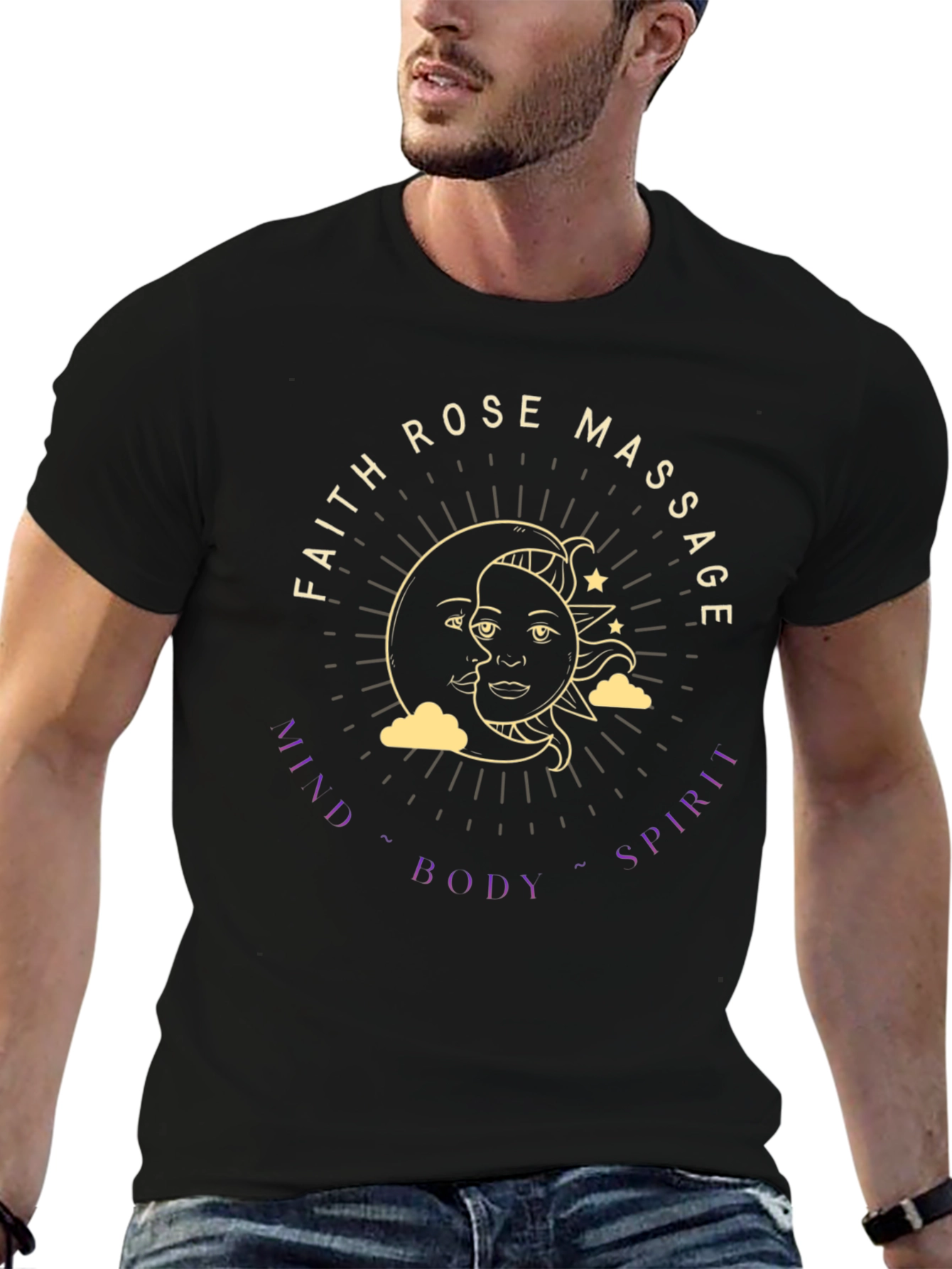 Faith Rose Massage T-Shirt - Mind Body Spirit