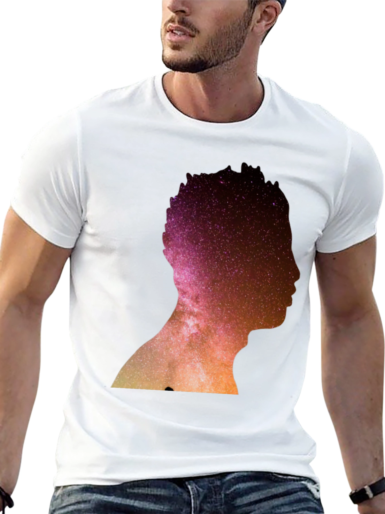 Nebula Silhouette Graphic Tee - Black