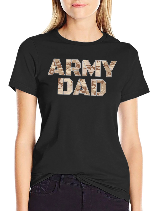 Army Dad Camo Print Black T-Shirt