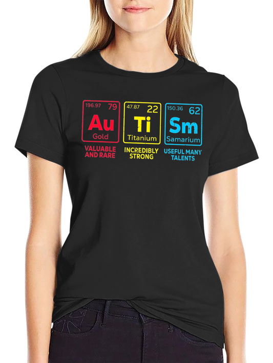 Science Geek T-Shirt: Gold Titanium Samarium Periodic Table