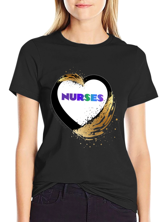 Nurses Heart T-Shirt - Stylish Graphic Tee for Medical Professionals
