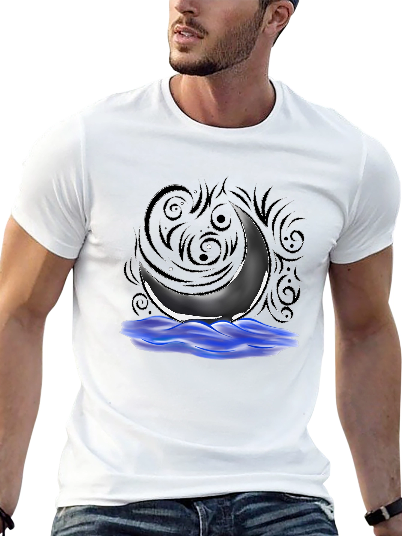 Mystic Moon Graphic Tee - Black