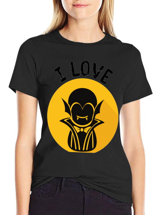 I Love Vampire Graphic T-Shirt - Halloween Style