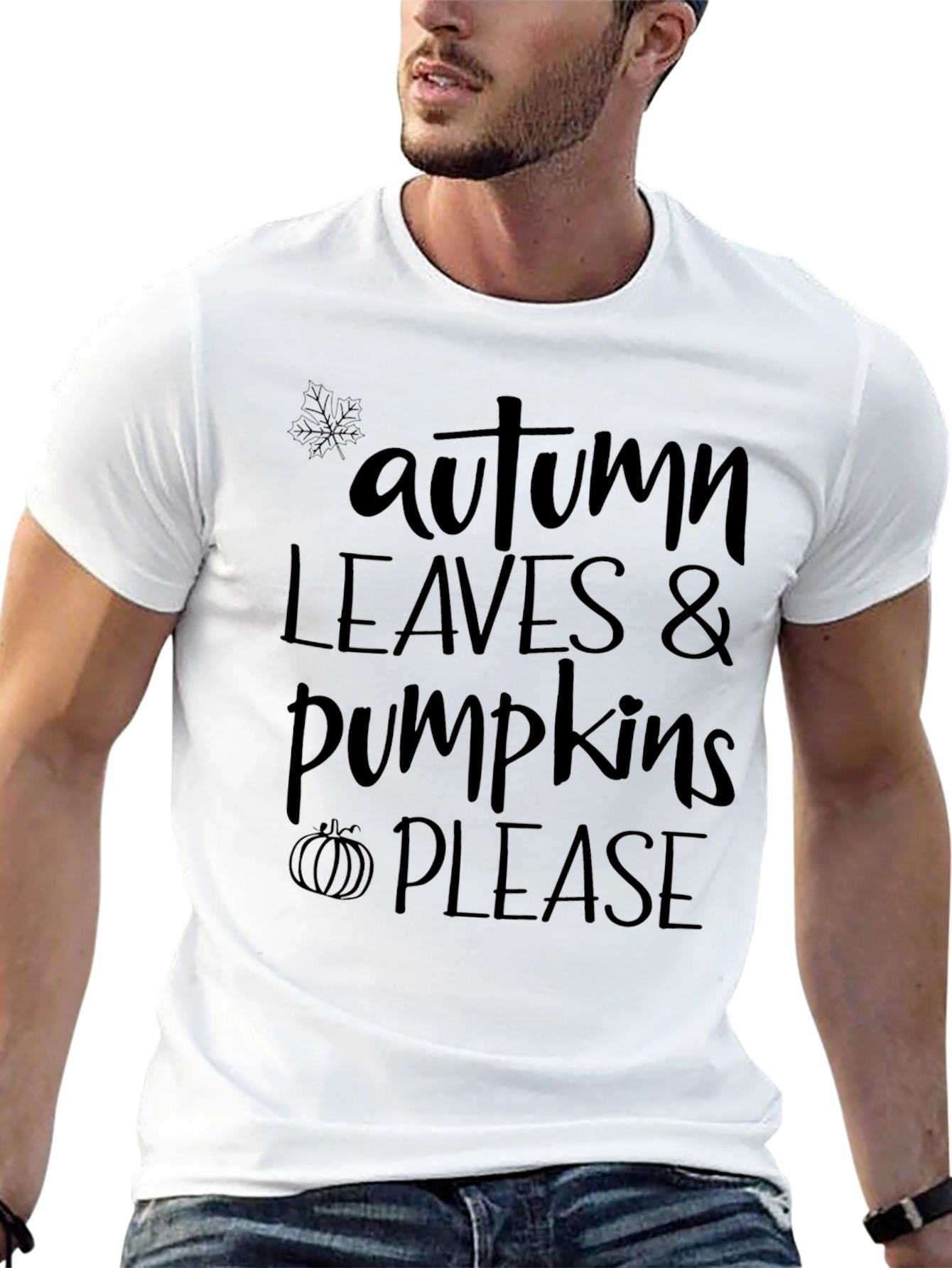 Autumn Leaves & Pumpkins Please Graphic Tee