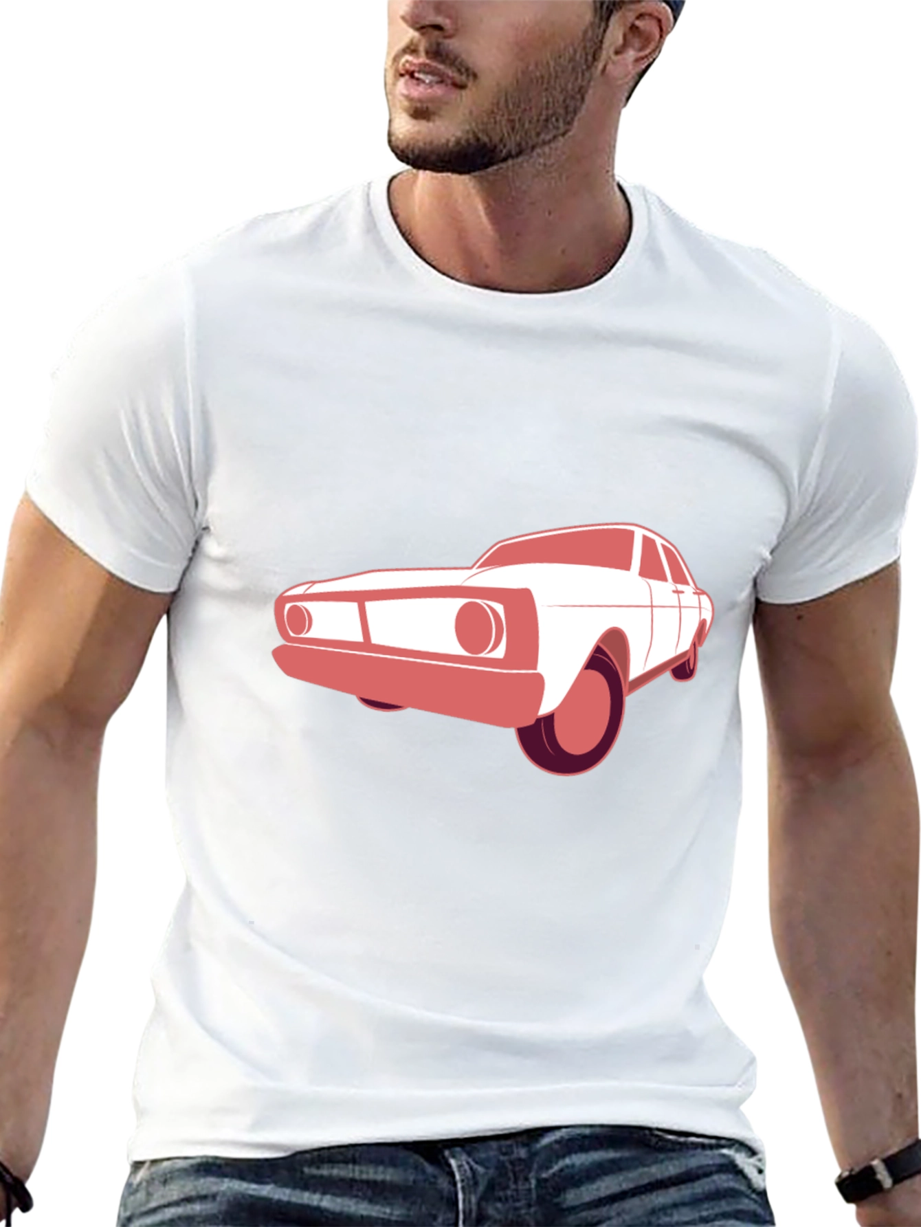 Classic Car Graphic Tee - Black Cotton