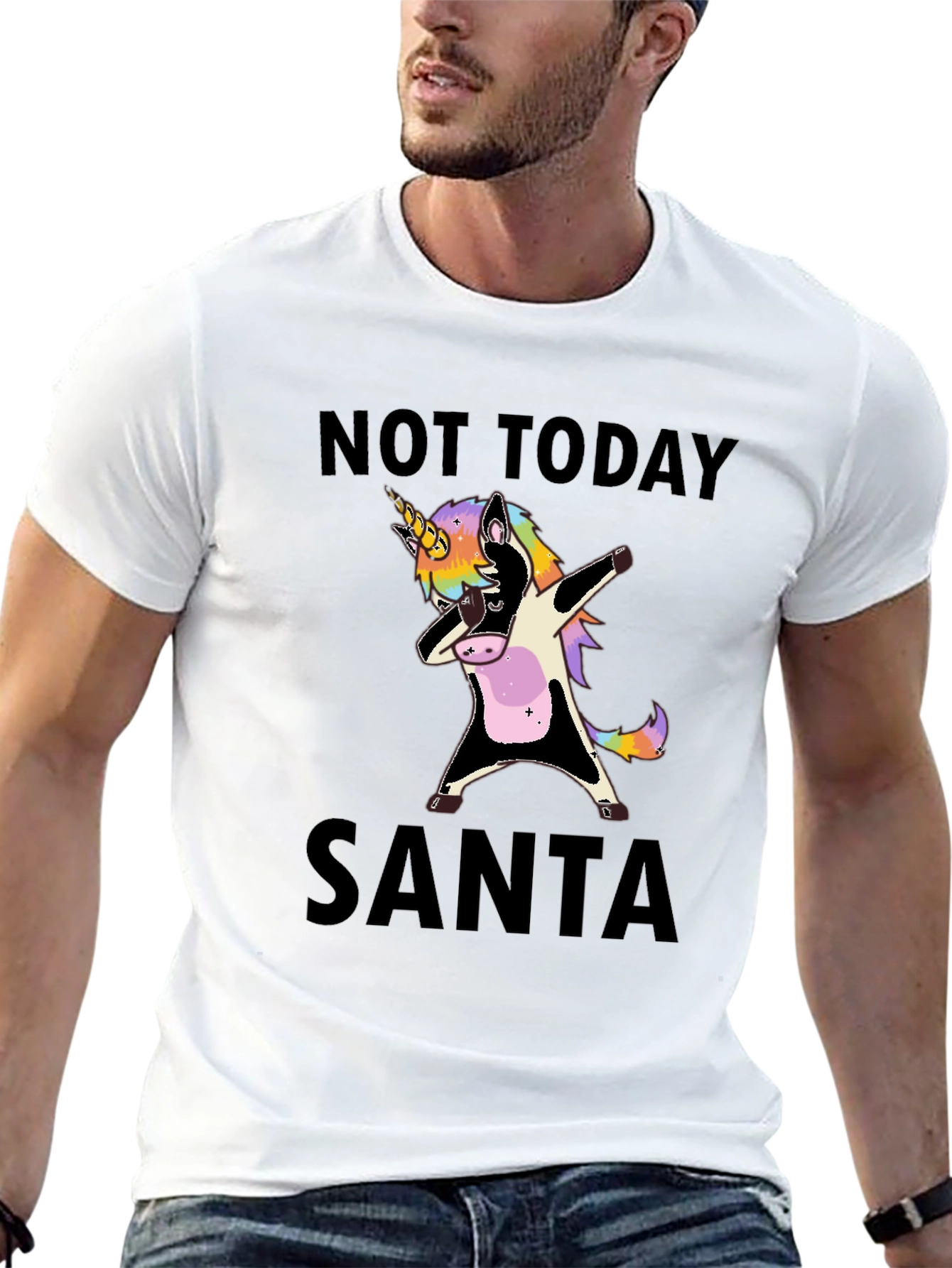 Not Today Santa Unicorn Dab T-Shirt