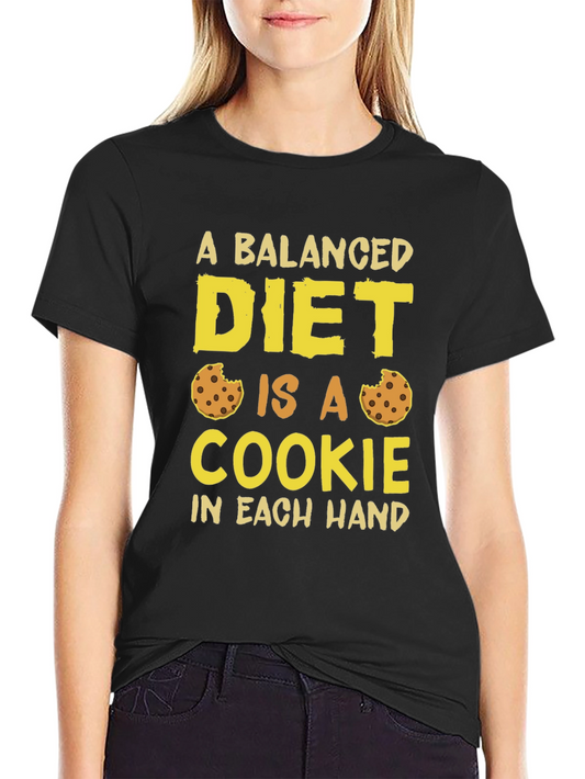 Balanced Diet Cookie T-Shirt Funny Foodie Tee